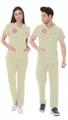 BEJ SAĞLIK TEKNİSYEN/TEKNİKER VE TIBBİ SEKRETER FORMASI LİKRALI SCRUBS TAKIM (MOTH)
