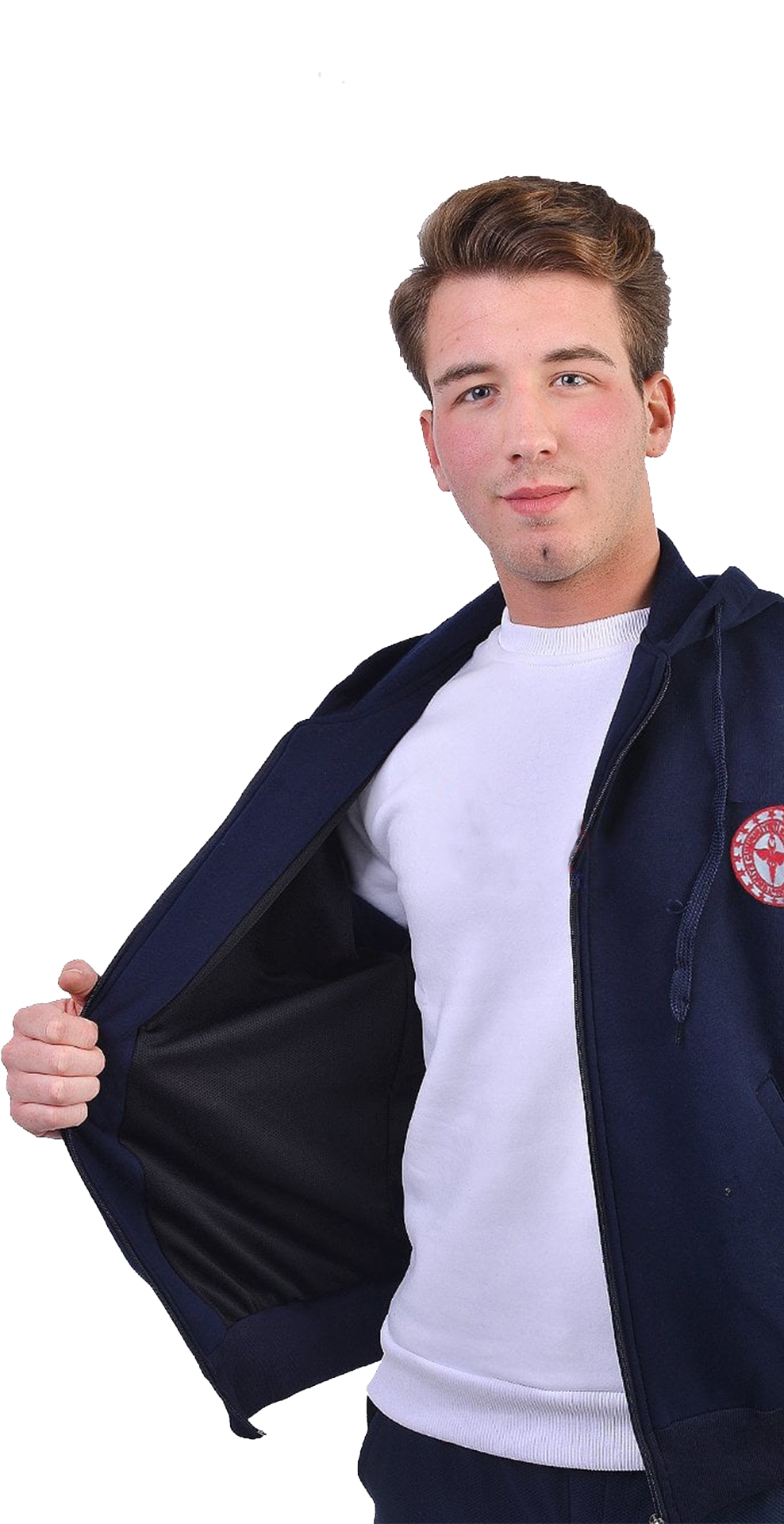 112 Kapşonlu Polar Lacivert