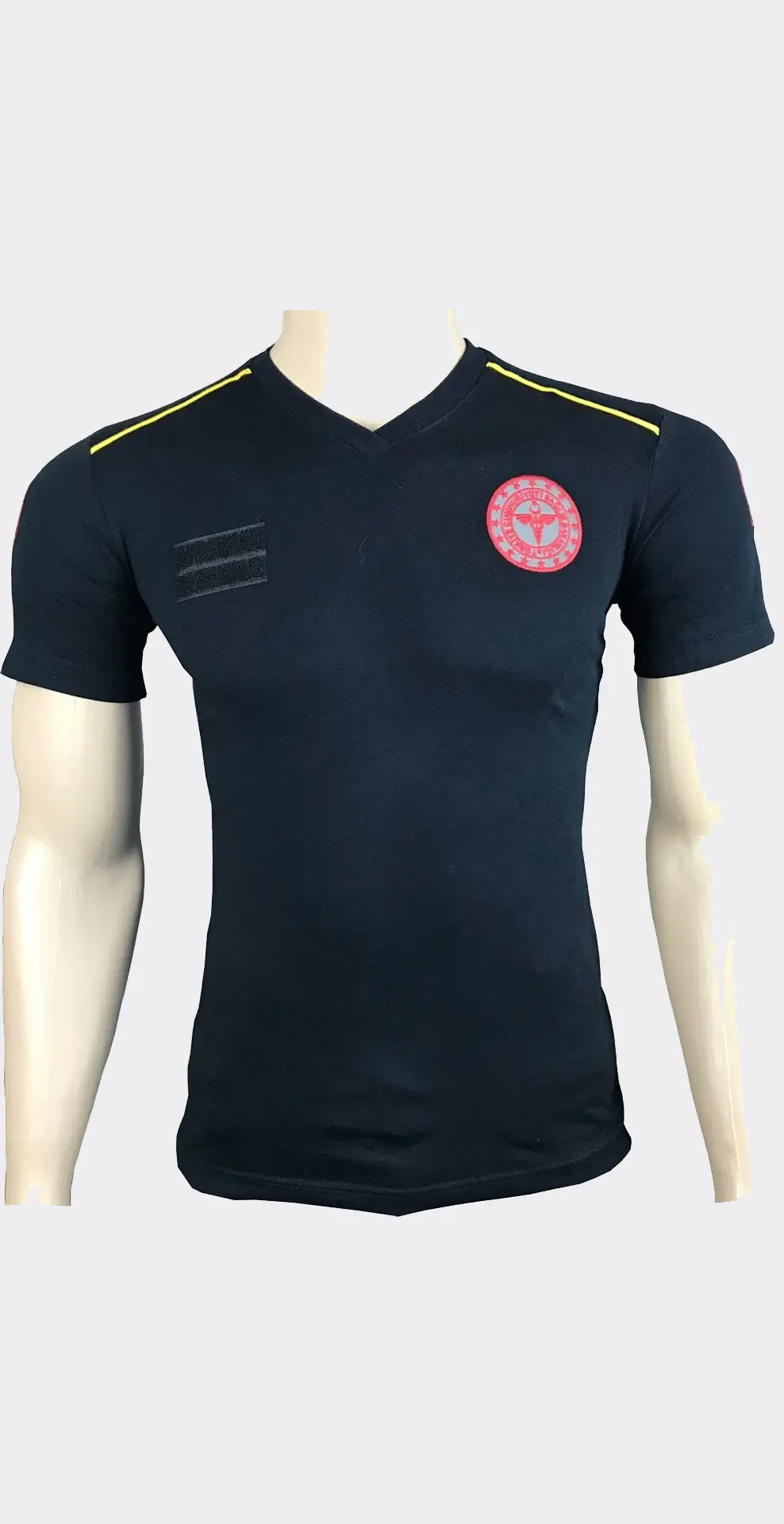 Yeni 112 Lacivert Penye Koton V Yaka T-Shirt