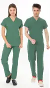 AMELİYATHANE YEŞİL PERSONEL FORMASI LİKRALI SCRUBS TAKIM (FROSTY SPRUCE)