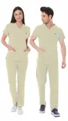 BEJ SAĞLIK TEKNİSYEN/TEKNİKER VE TIBBİ SEKRETER FORMASI LİKRALI SCRUBS TAKIM (MOTH)