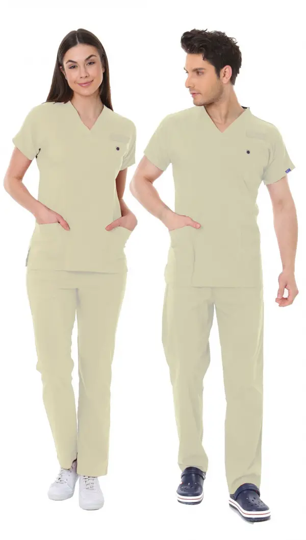 BEJ SAĞLIK TEKNİSYEN/TEKNİKER VE TIBBİ SEKRETER FORMASI LİKRALI SCRUBS TAKIM (MOTH)