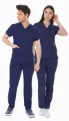 LACİVERT HEMŞİRE FORMASI LİKRALI SCRUBS TAKIM (PATRIOT BLUE)